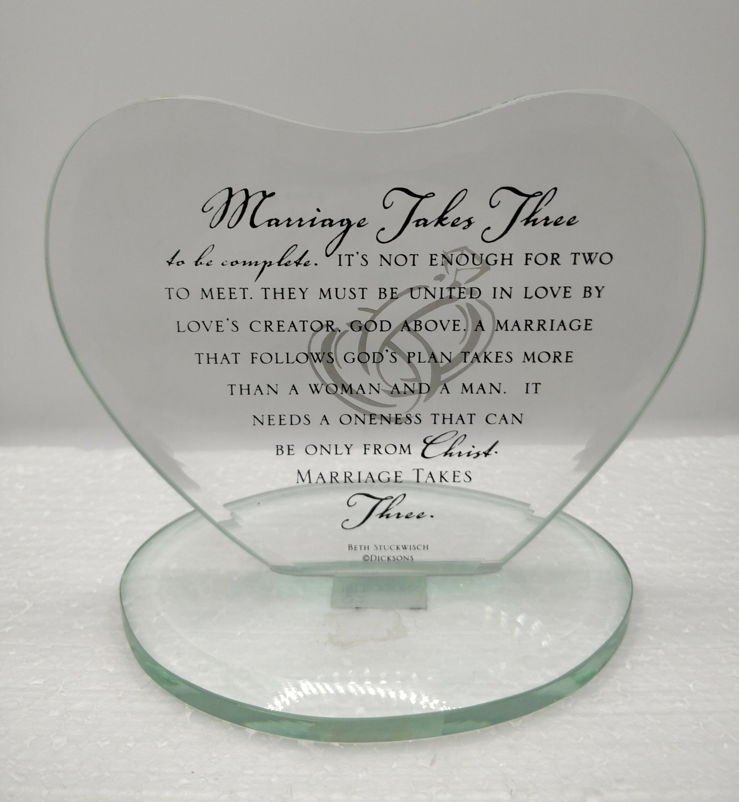 MARRIAGE TAKES THREE GLASS INSPIRATIONS