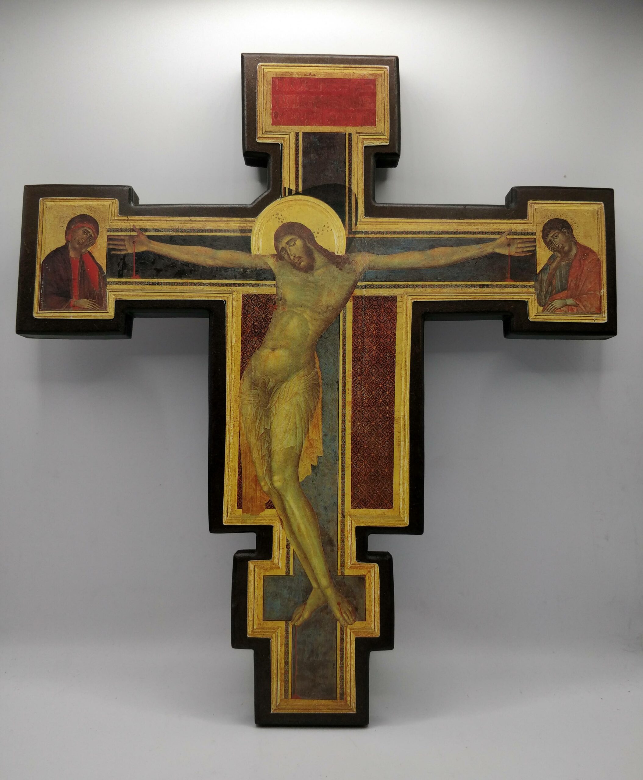 1859 WOODEN CROSS WALL PLAQUE 30×33CM