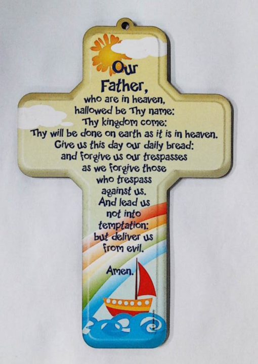7148PNIN CROSS OUR FATHER 12X18CM