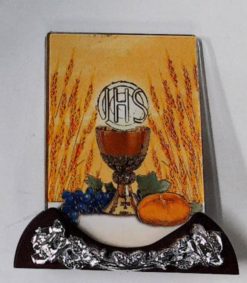 1305K15 HOLY COMM IMAGE STAND WITH SILVE