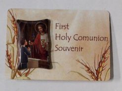 2911K28 HOLY COMMUNION CARD BOY W PLAQUE