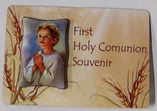 2911K44 HOLY COMMUNION CARD PRAYING BOY