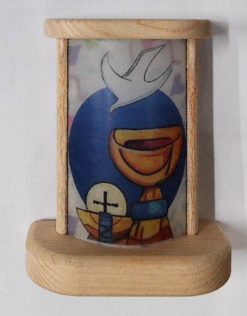 QLED1COM203 LEGNO CON LED 9.5X11.5X5