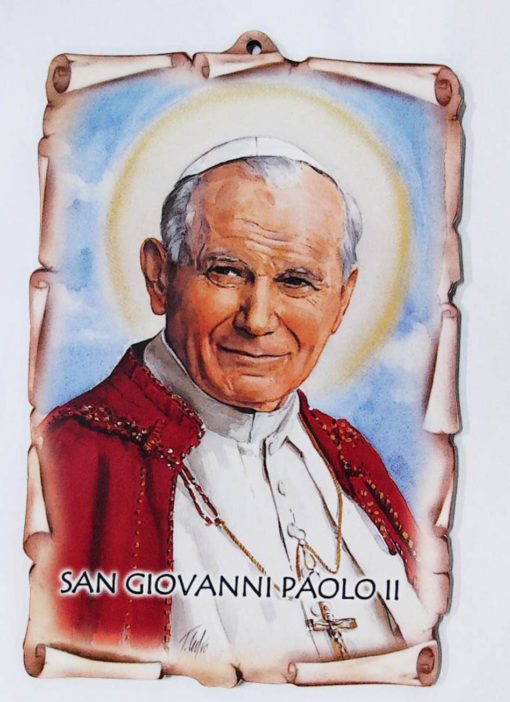 153002WO WOOD PLAQUE POPE JOHN PAUL II