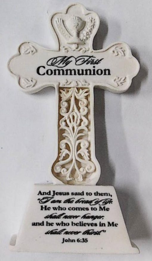 CROSS TABLETOP MY FIRST HOLY COMM WHITE