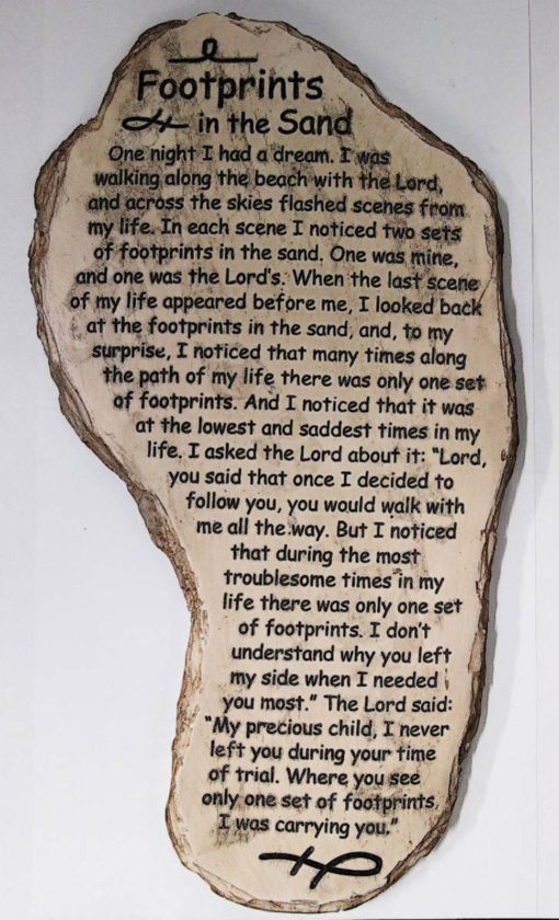 FOOTPRINTS IN THE SAND PLAQUE