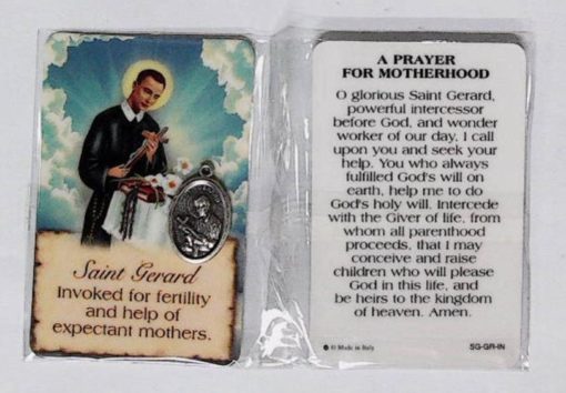 7128GRIN PRAYER CARD OF ST.GERALD W MEDA