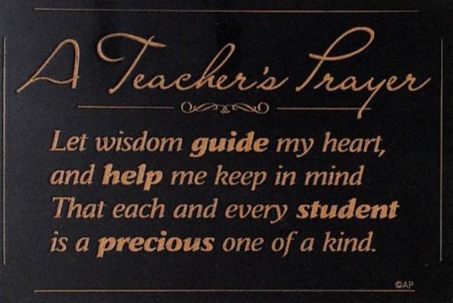A TEACHER'S PRAYER PLAQUE