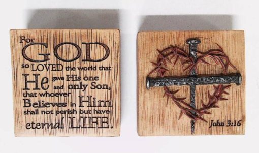 FOR GOD SO LOVED THE WOLRD TABLETOP PLAQ