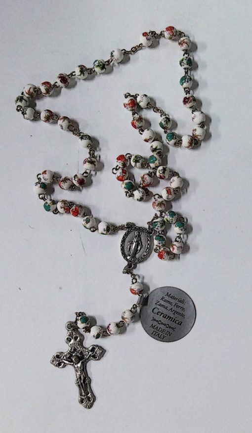 1312A41 - WHITE & COULOURED BEADS ROSARY