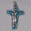 9258 METAL CROSS BLUE 6CM