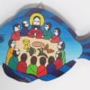 LAST SUPPER FISH IN WOOD 12X20CM