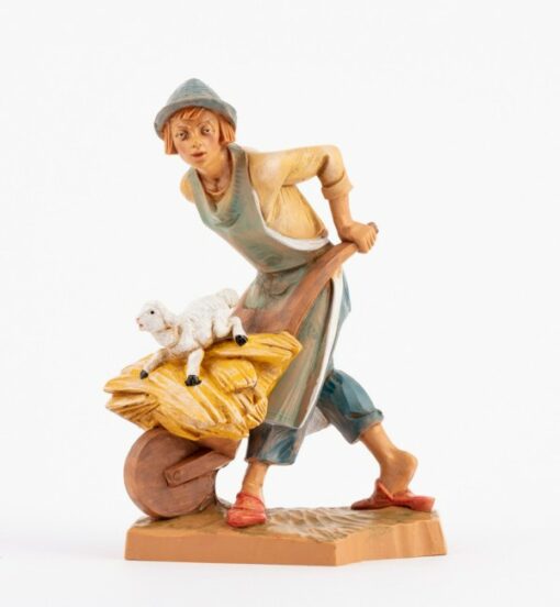 326 - PASTORE CON CARRIOLA - 19CM