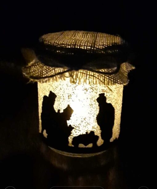 NATIVITY JAR WITH LIGHT