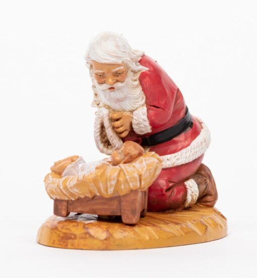 598 KNEELING SANTA KLAUS WOOD TONE 8.5CM