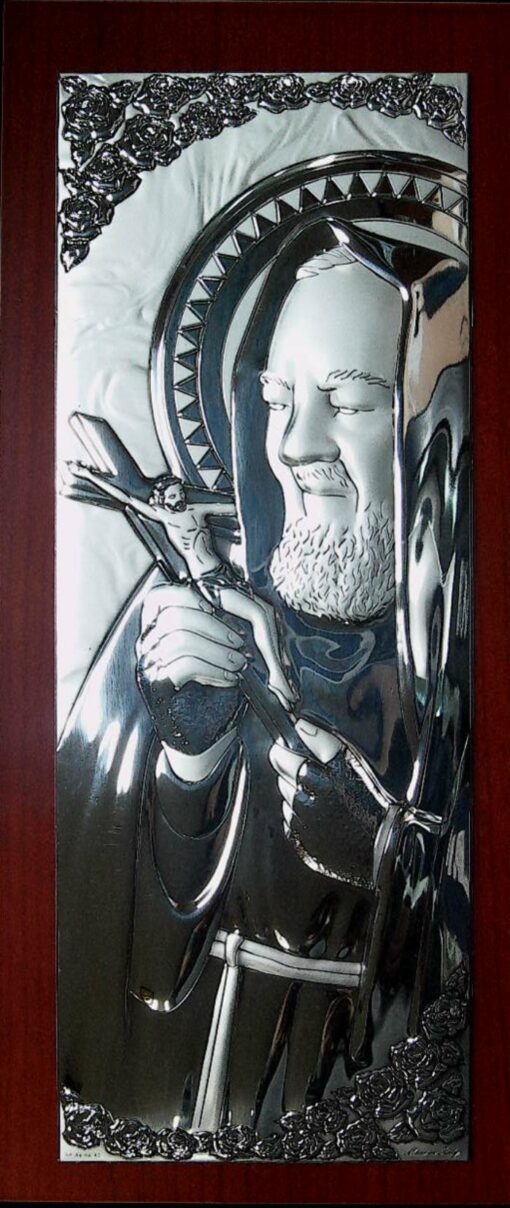 5_133_H29:  PADRE PIO IN SILVER 11X29CM