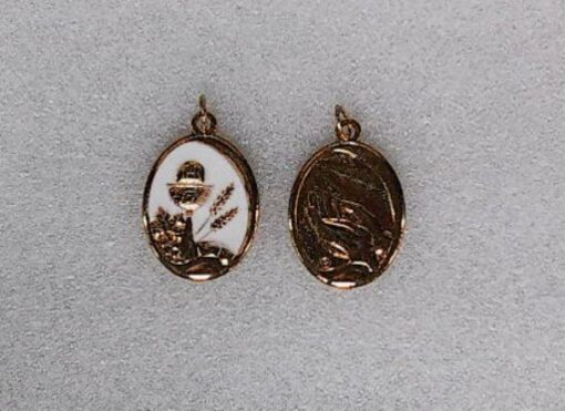 OV27COSM:GOLD HOLY COMMUNION MEDAL OVAL