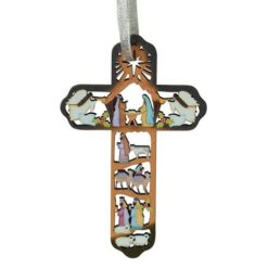 CBD04122 - NATIVITY CROSS ORNAMENT