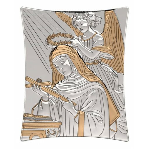 00083TBR1FWC ST RITA SILVER ICON 14CM