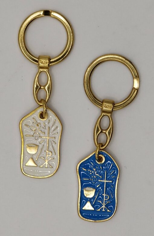 AL3949 - METAL KEYCHAIN W HOLY COMM LOGO
