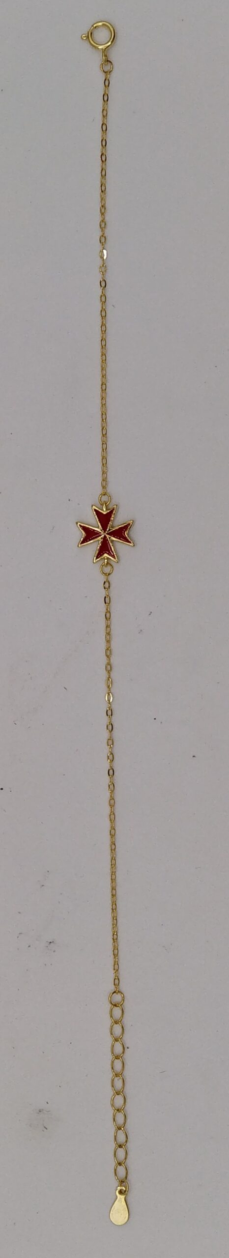 CRB001GRE GOLD BRACELETE W RED KNIGHTS C