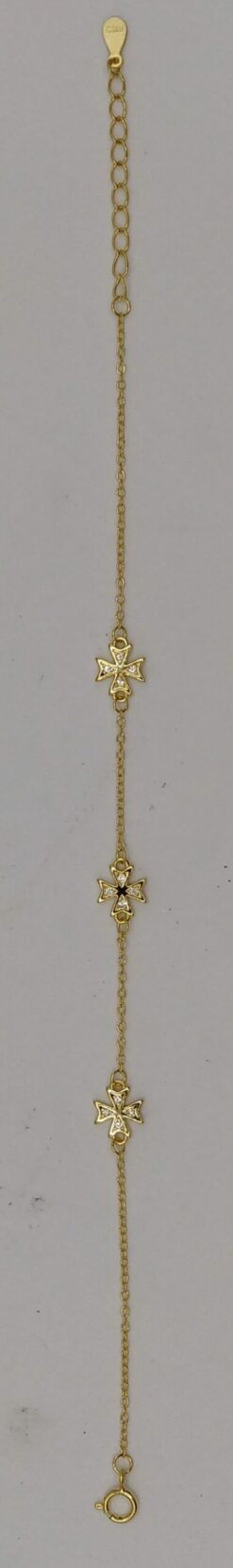 CRB003G GOLD BRACELTE W KNIGHTS' CROSS