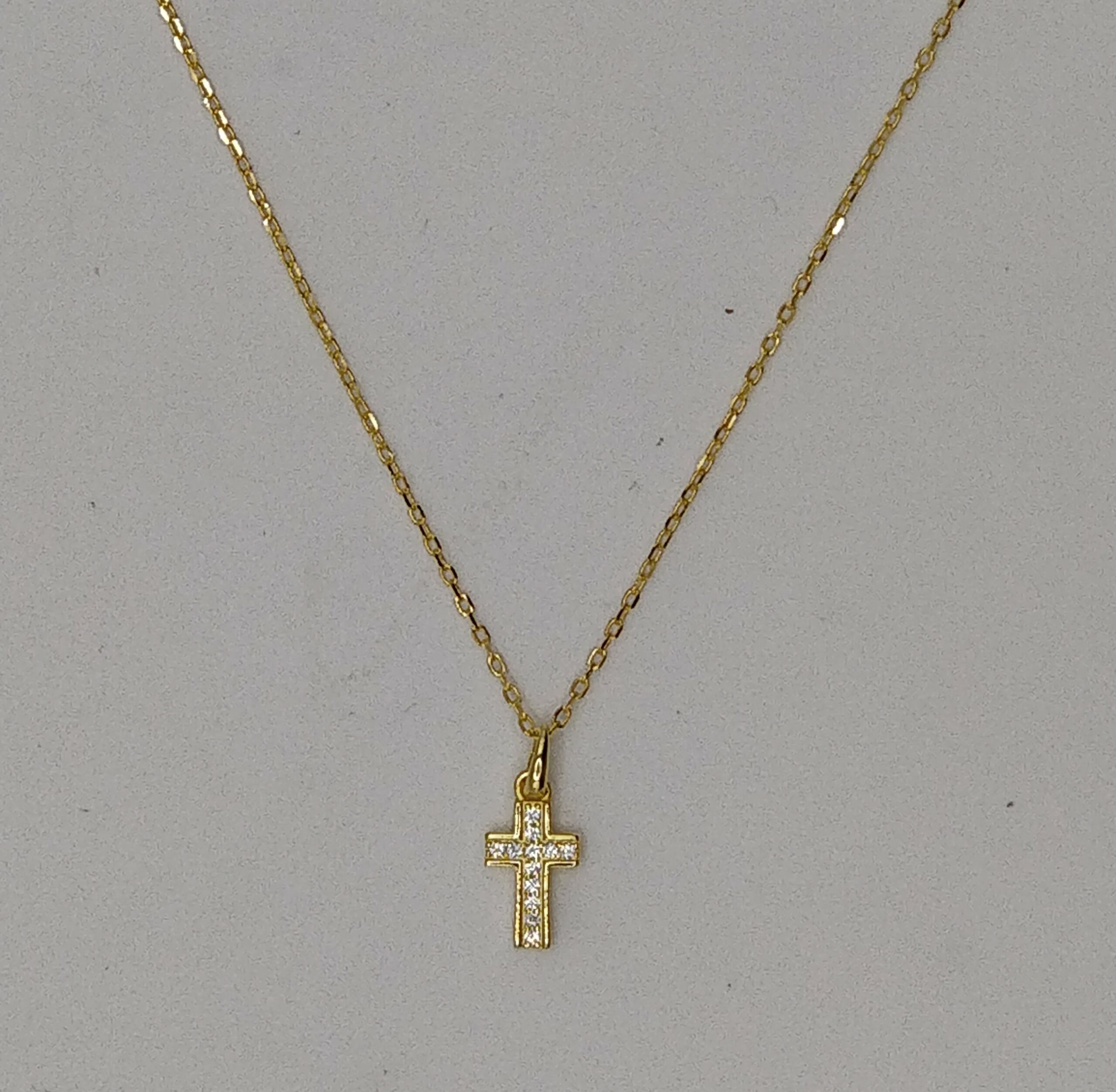 ASB9250711S GOLD BRACELTE W SILVER CROSS