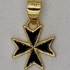 CRM001G V SMALL GOLD&BLACK KNIGHTS CROSS
