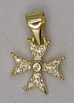 CRM007G - GOLD W PEARL KNIGHTS' CROSS PE