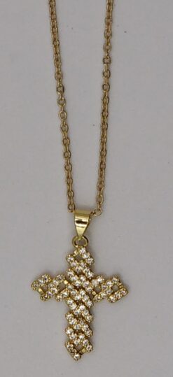 WKSS0125G - WOMEN'S GOLD NECKLACE W CROS