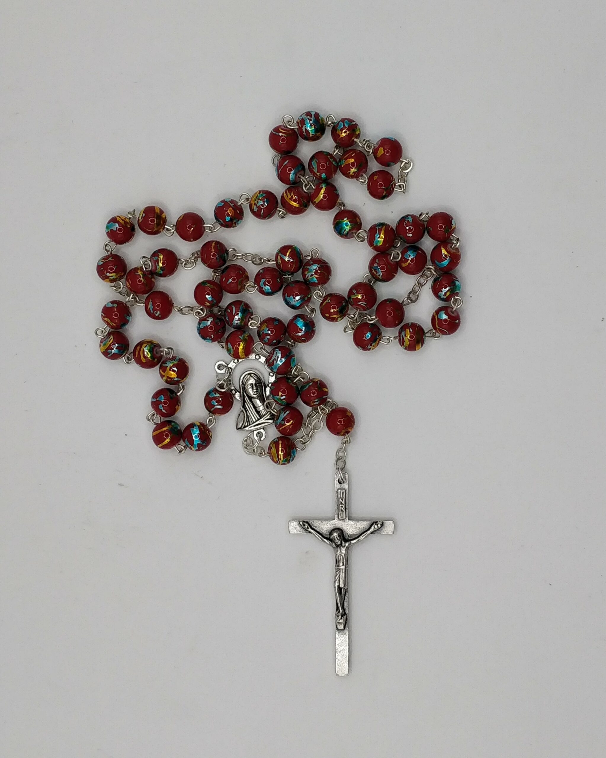 LTTS7 RED 7 COLOURED ROSARY BEADS
