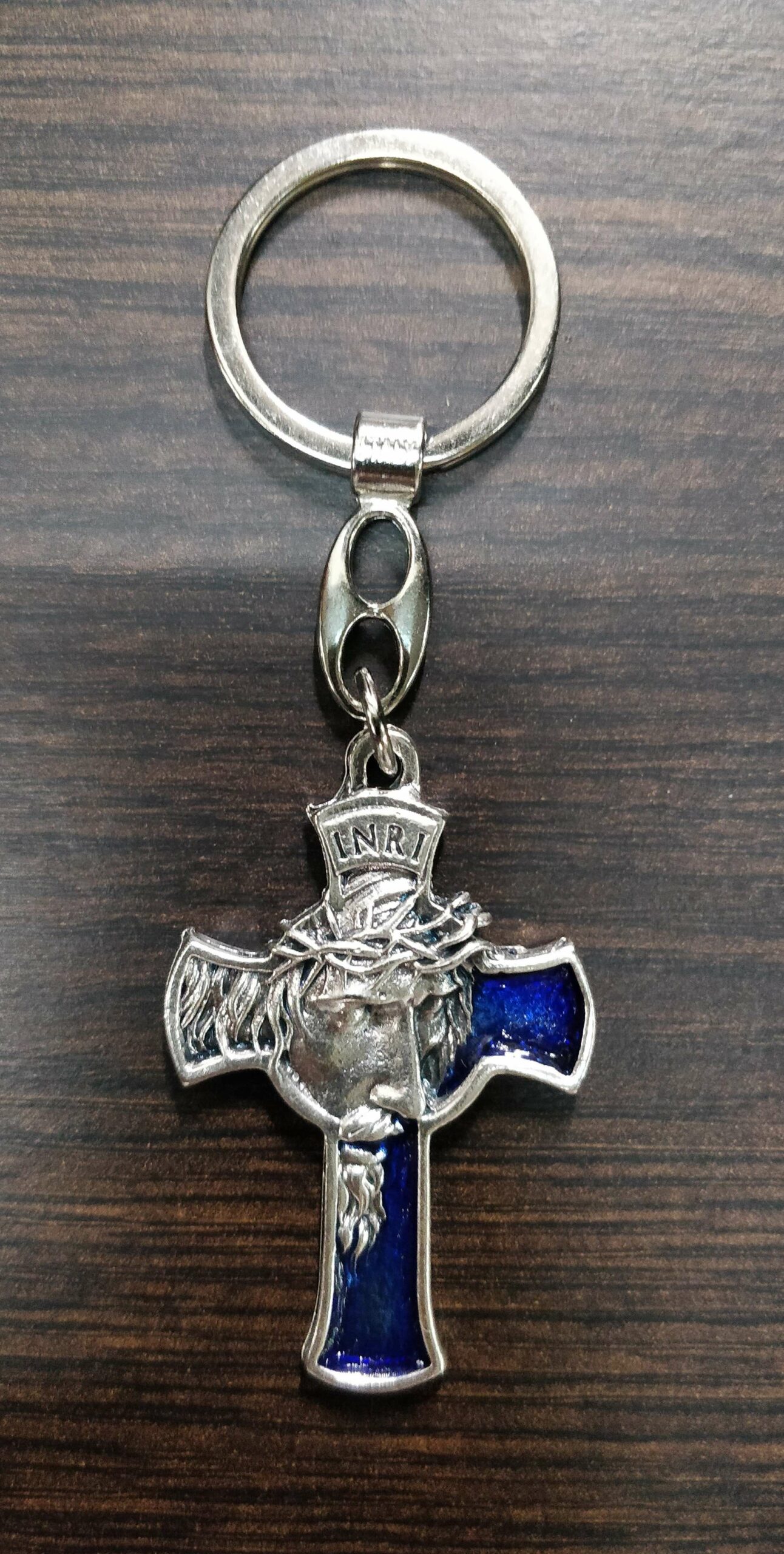 AL6540 CROSS WOTH CHRIST'S FACE KEYCHAIN