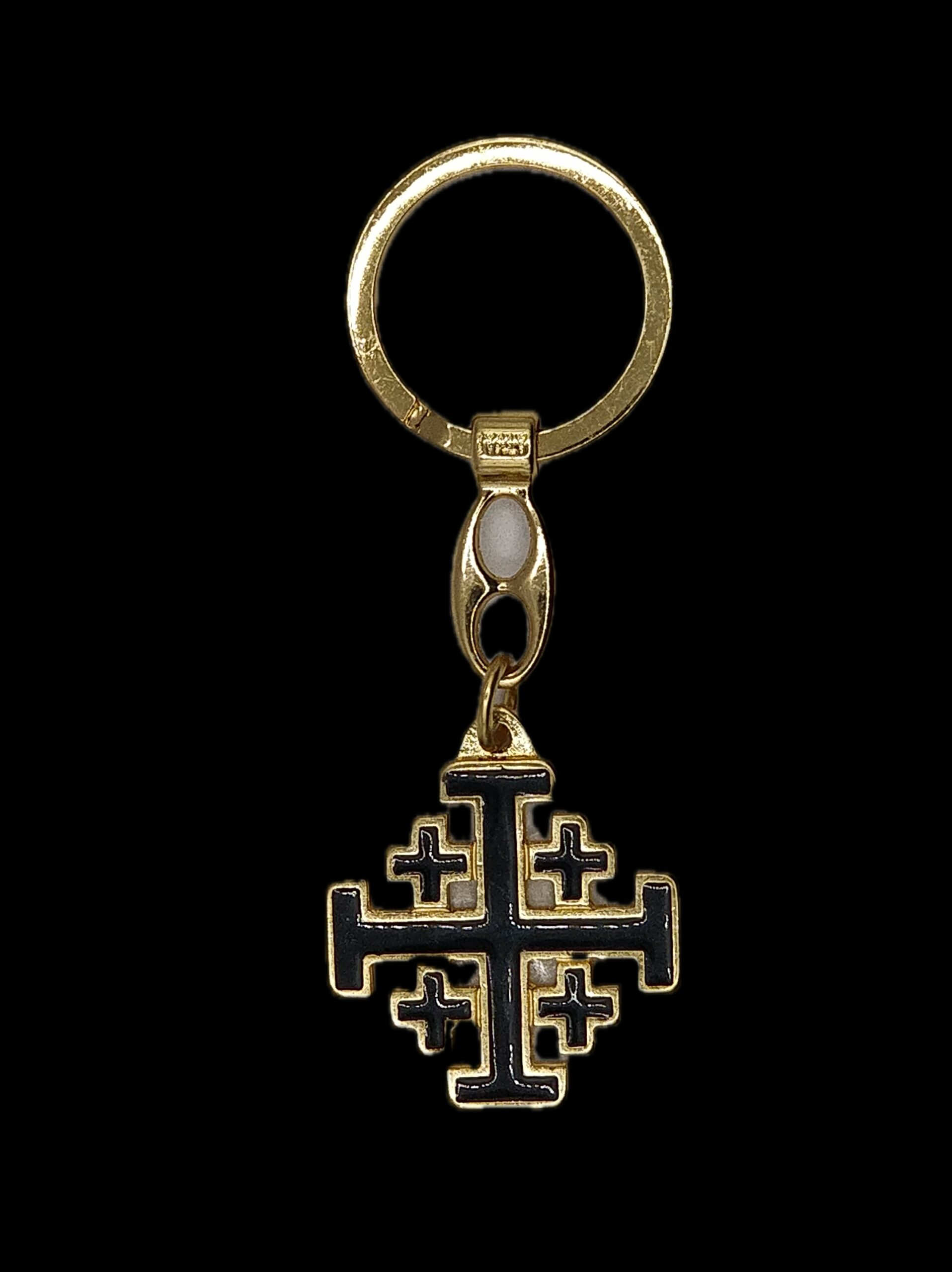 ALR394 - HOLY LAND BLUE CROSS KEYCHAIN