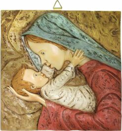 1391C3 QUADRO MADONNA C BAMBINO IN RESIN