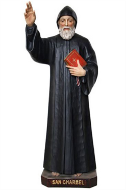 B005978 - SAINT CHARBEL STATUE 40CM RESN
