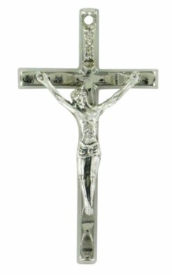 072803 - CROCE BARRETTA CON CRISTO METAL