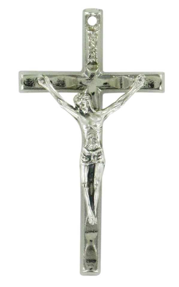 072803 - CROCE BARRETTA CON CRISTO METAL