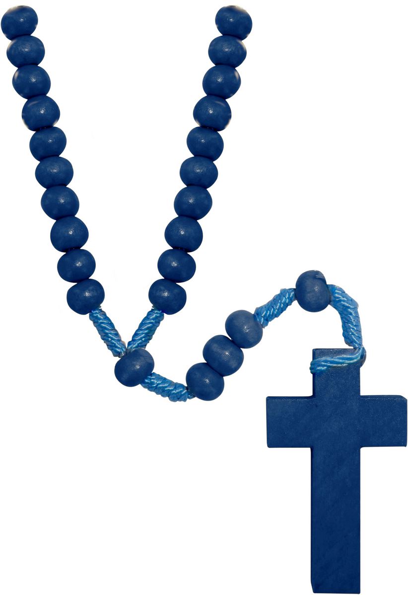 0993RSBI ROSARIO IN LEGNO TONDO BLU 7MM