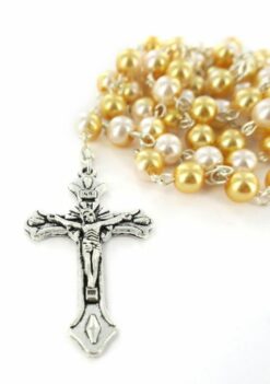 092906BD ROSARIO CON GRANI EFFETTO GOLD