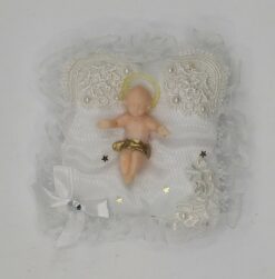 BABY JESUS ON SMALL CUSHION  10X10CM
