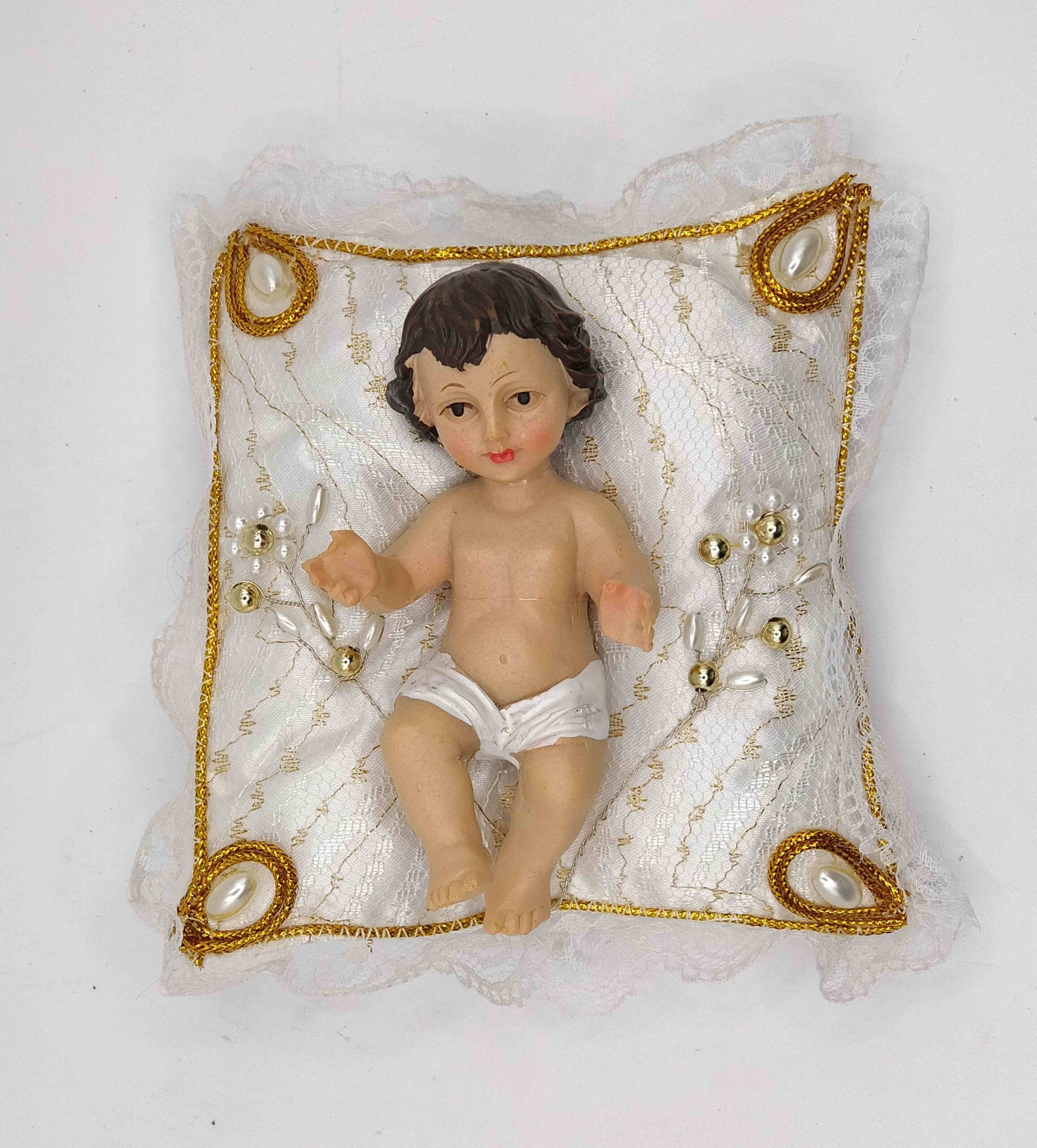 BABY JESUS ON CUSHION 12X12CM