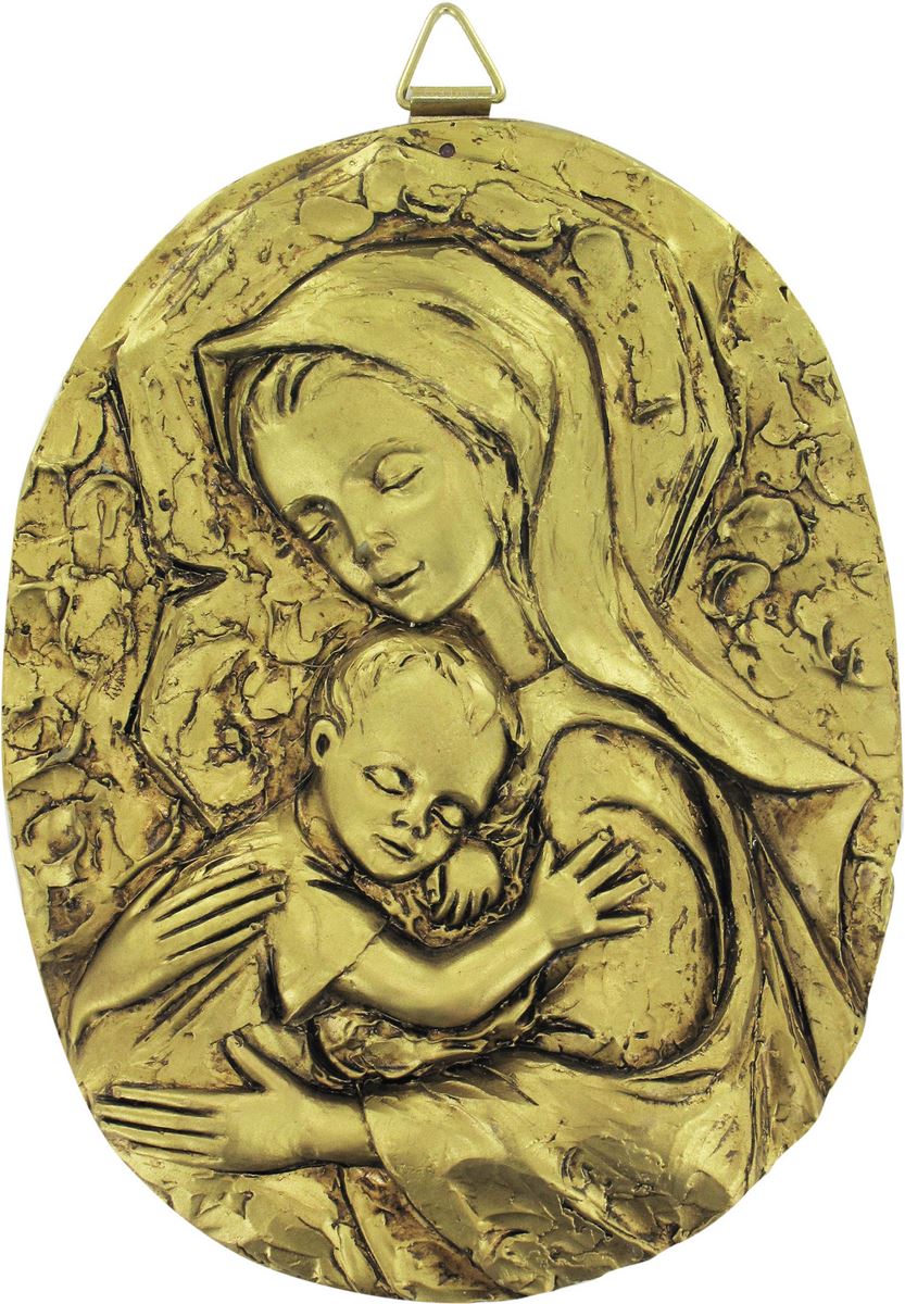1381D2: QUADRO MADONNA CON BAMBINO OVALO