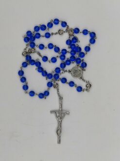 0984RSRL - ROSARI CON GRANI IN VETRO BLU